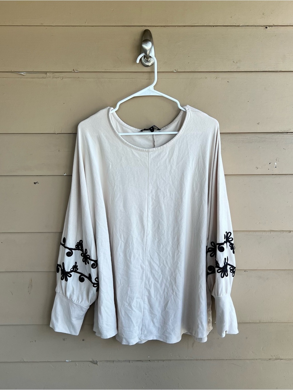 Como Black Neutral Long Sleeve Blouse Size 1X